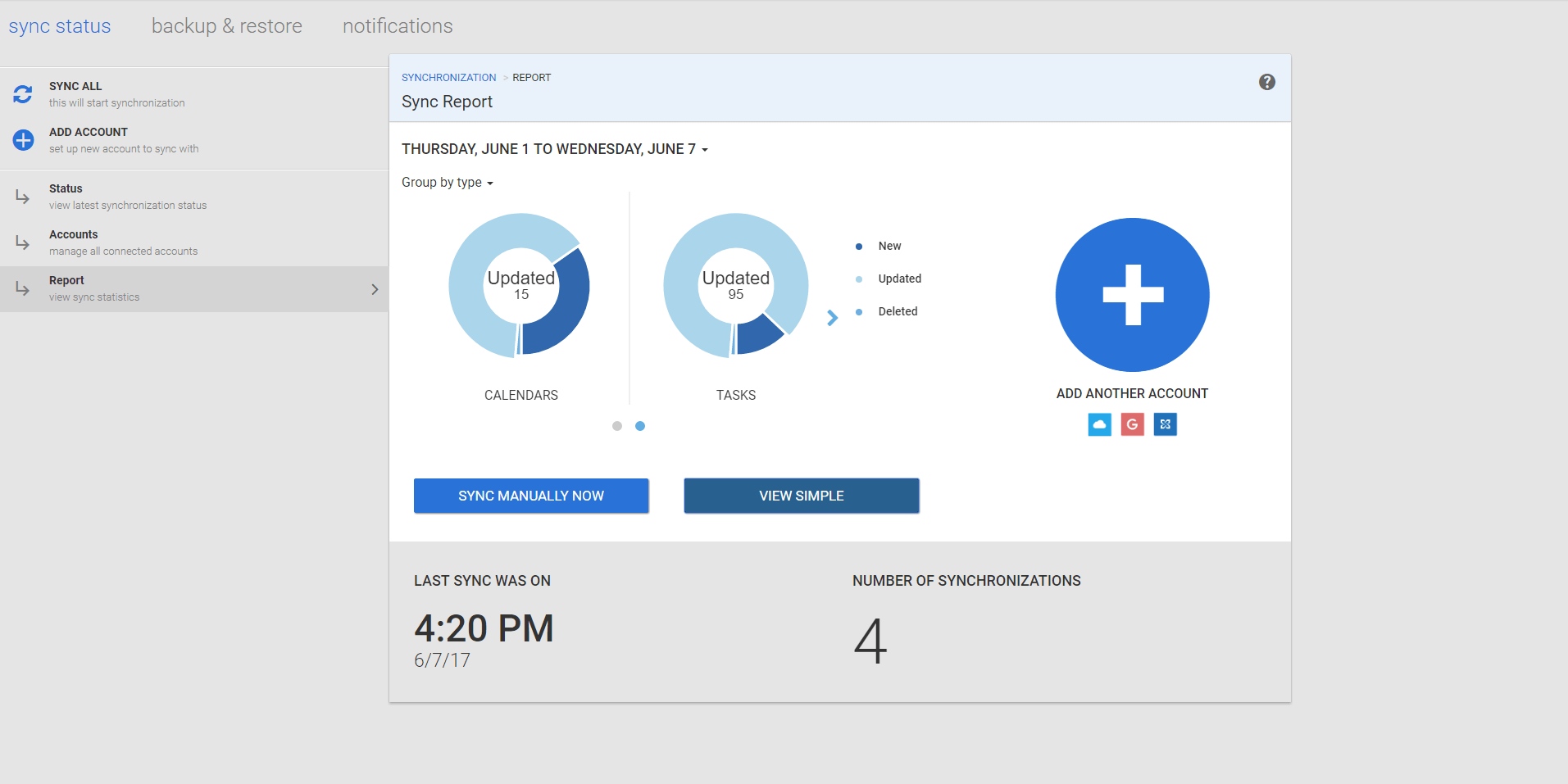 Rapport de synchronisation détaillé  