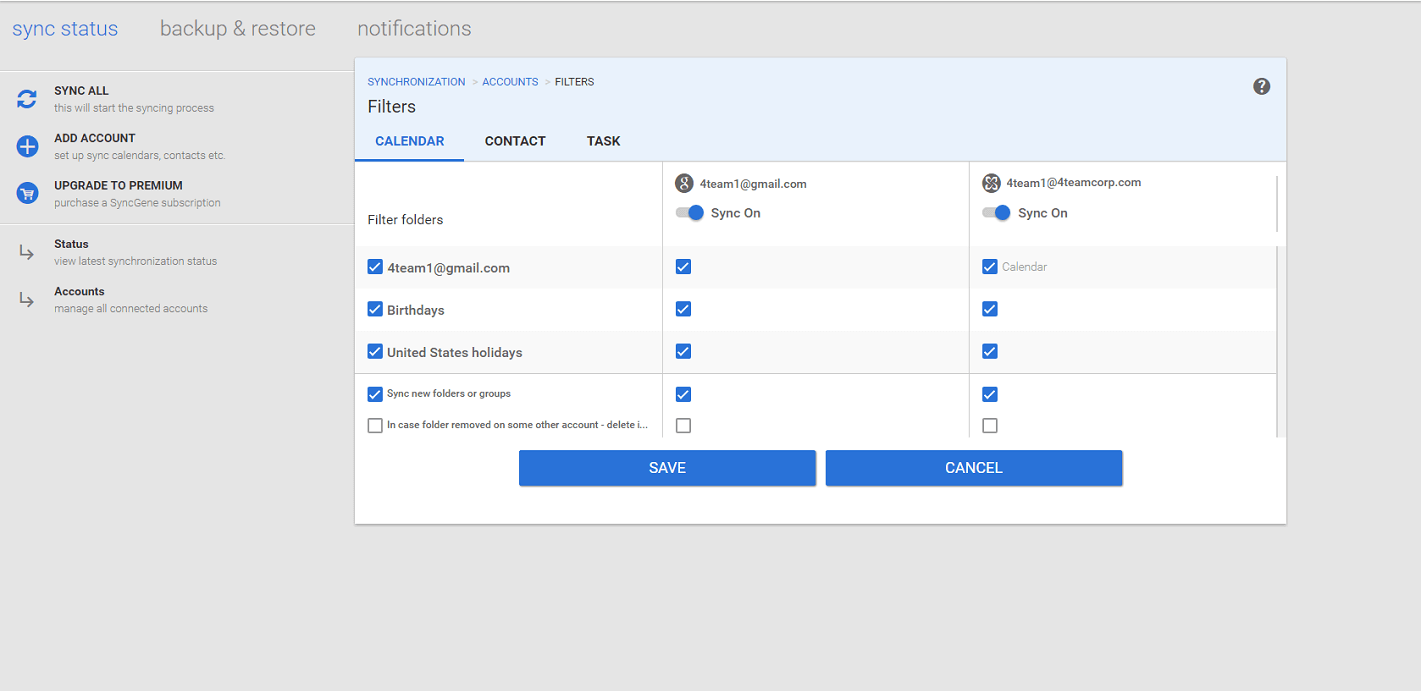 Synchronize calendars